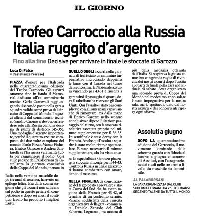 Il Giorno: Coppa Del Mondo Legnano