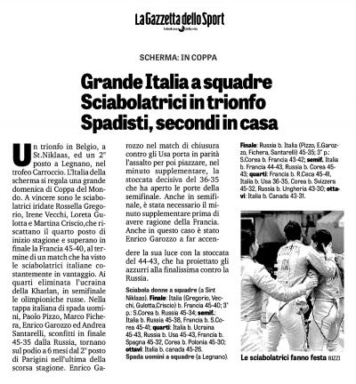 La Gazzetta Dello Sport: Coppa Del Mondo Legnano