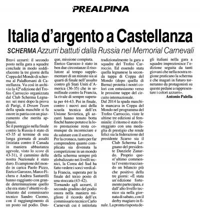 Prealpina: Coppa Del Mondo Legnano