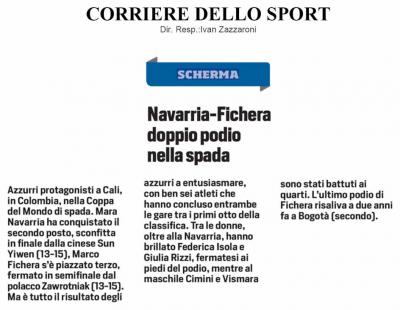 Corriere Dello Sport: GP FIE CALI